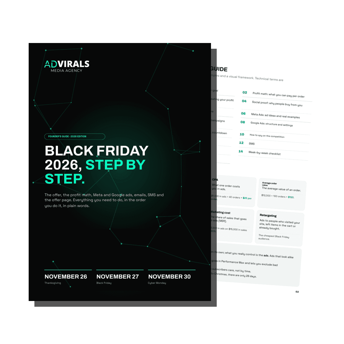 Black Friday 2026, step by step — the Advirals guide: cover and table of contents